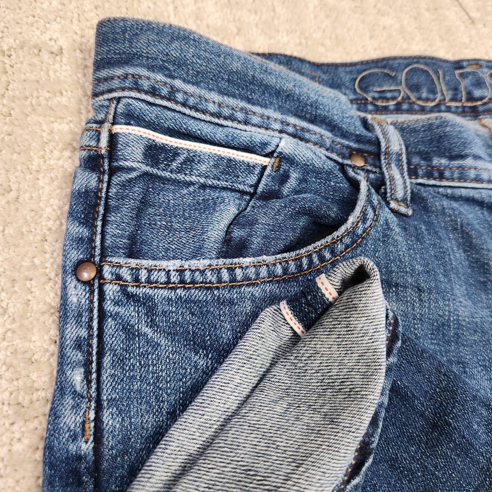 Goldsign Selvedge Denim Jeans Women 31x32 Jenny Slim Fit Whiskers